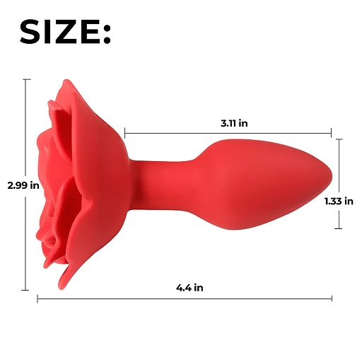 Korek analny wibrujący róża - 10 trybów, obroty, pilot — zdjęcie 9
