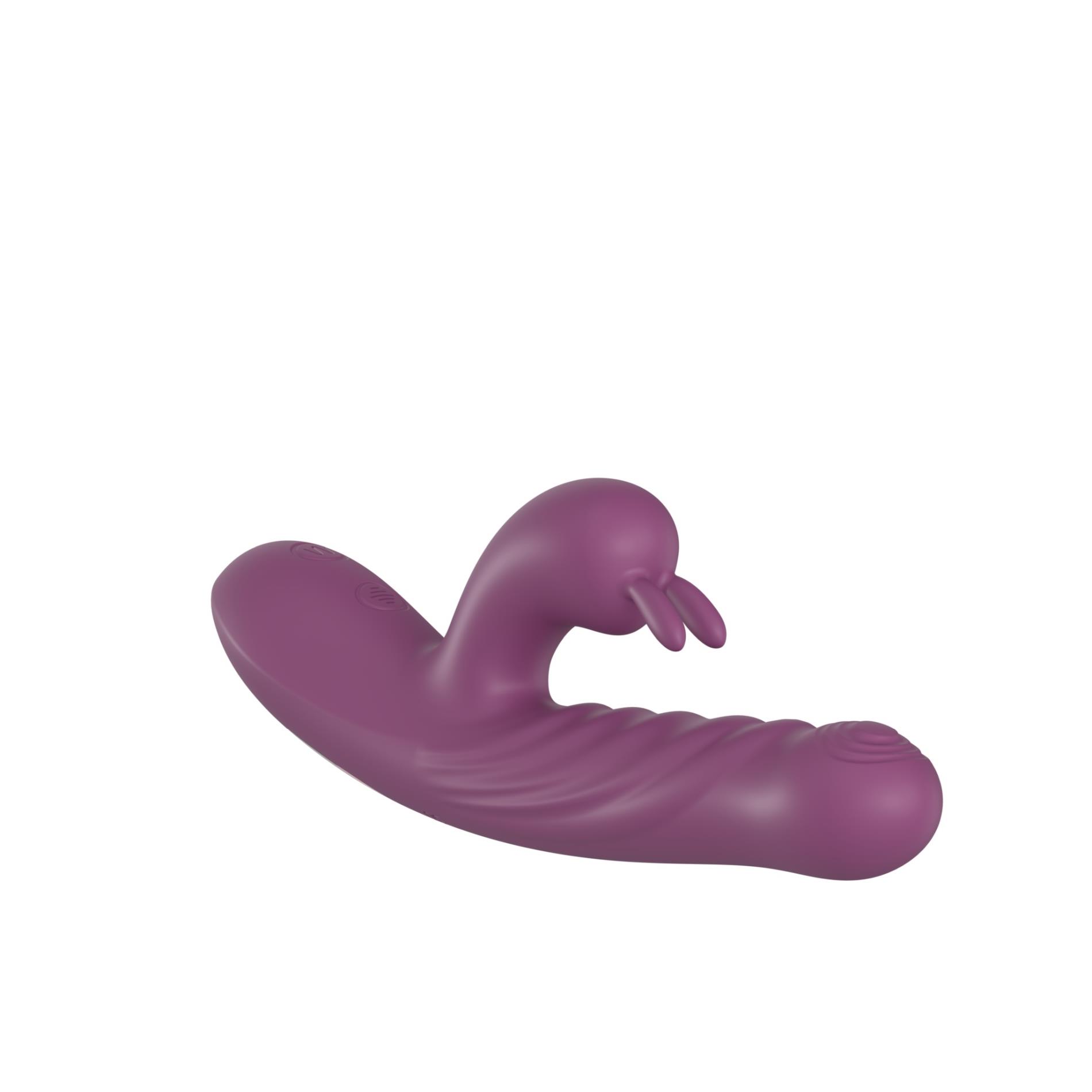 Wibrator króliczek PURPLE – 10 trybów i ruchy pchające — zdjęcie 4
