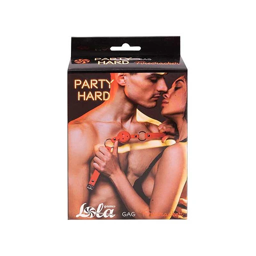 Knebel kulkowy Party Hard Firecracker – czerwony, ABS — zdjęcie 5