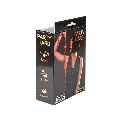 Knebel kulkowy Party Hard Firecracker – czerwony, ABS — zdjęcie 6