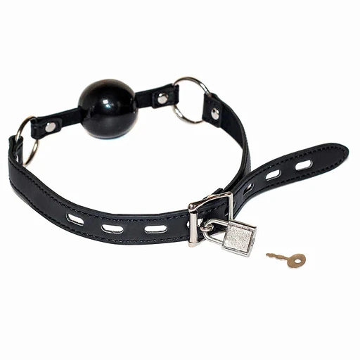 Knebel Party Hard Sequin – kulka 4 cm, regulowany, czarny