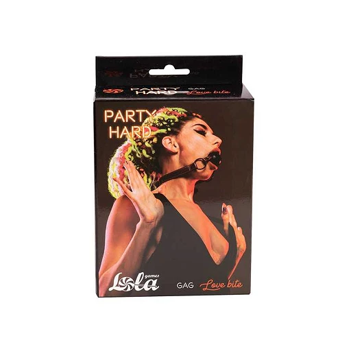 Knebel kulkowy Party Hard Love Bite – kula 4,5 cm, czarny — zdjęcie 6