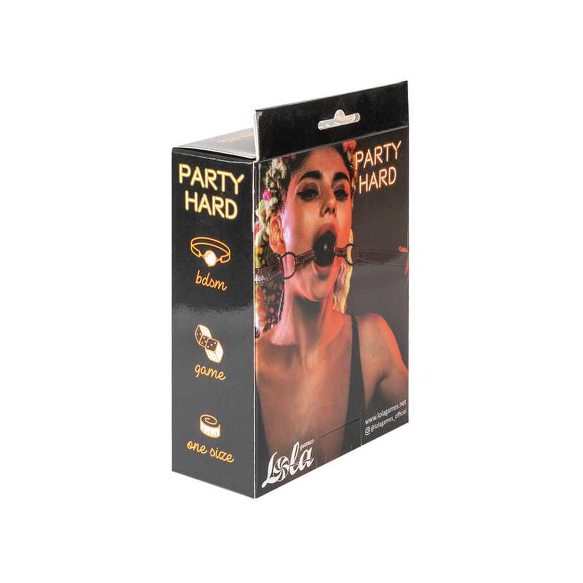 Knebel kulkowy Party Hard Love Bite – kula 4,5 cm, czarny — zdjęcie 7