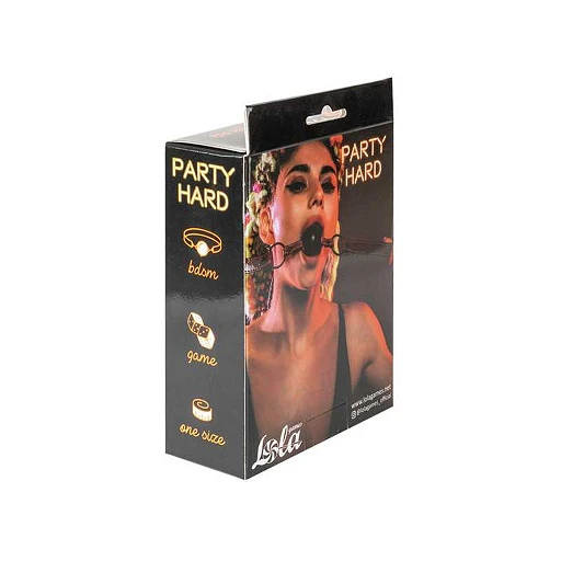 Knebel kulkowy Party Hard Love Bite – kula 4,5 cm, czarny — zdjęcie 7