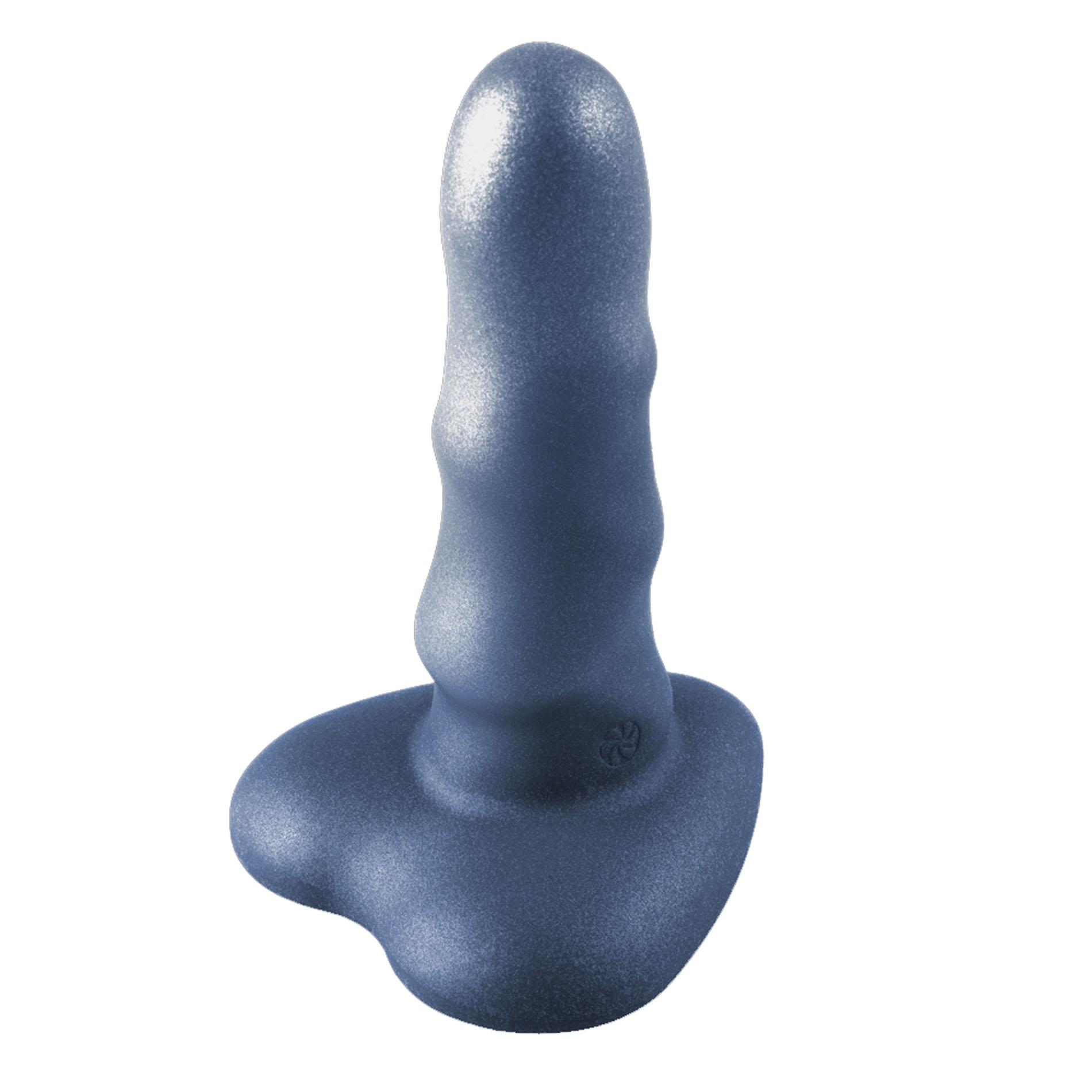 Dildo Unicorn Mini – grafitowe z brokatem, przyssawka serce — zdjęcie 3