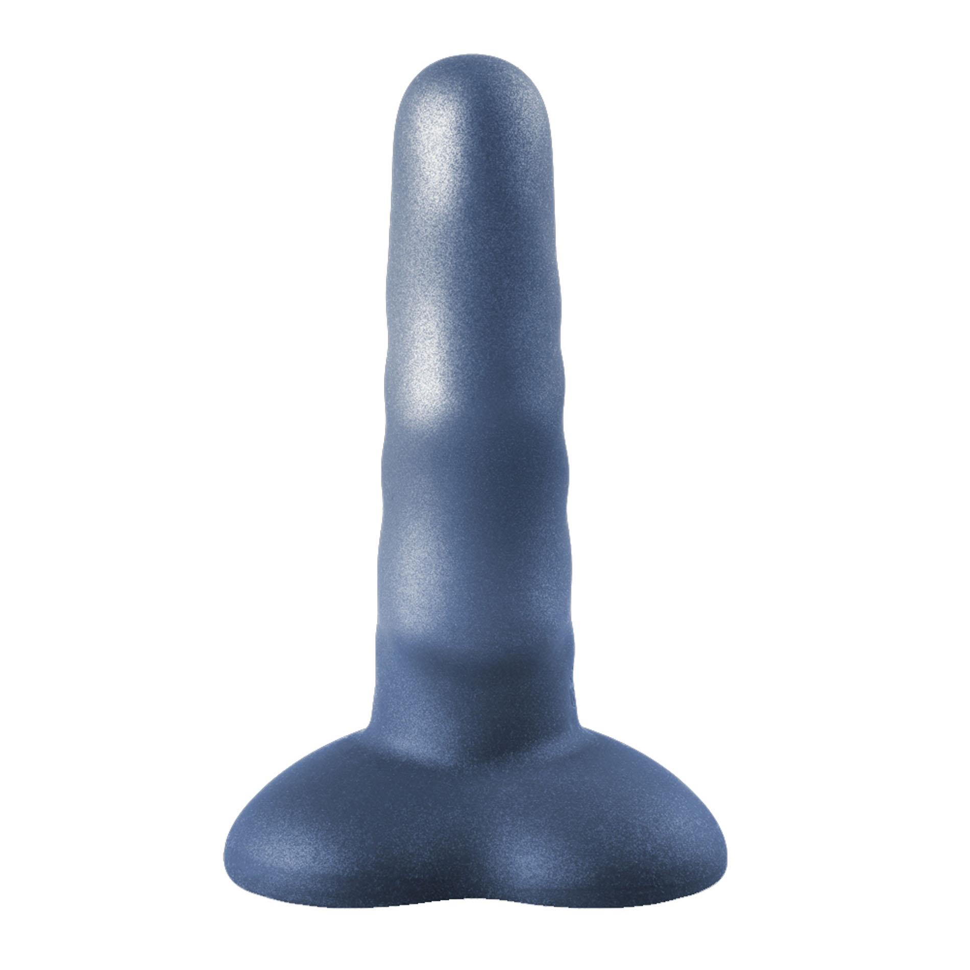 Dildo Unicorn Mini – grafitowe z brokatem, przyssawka serce — zdjęcie 2
