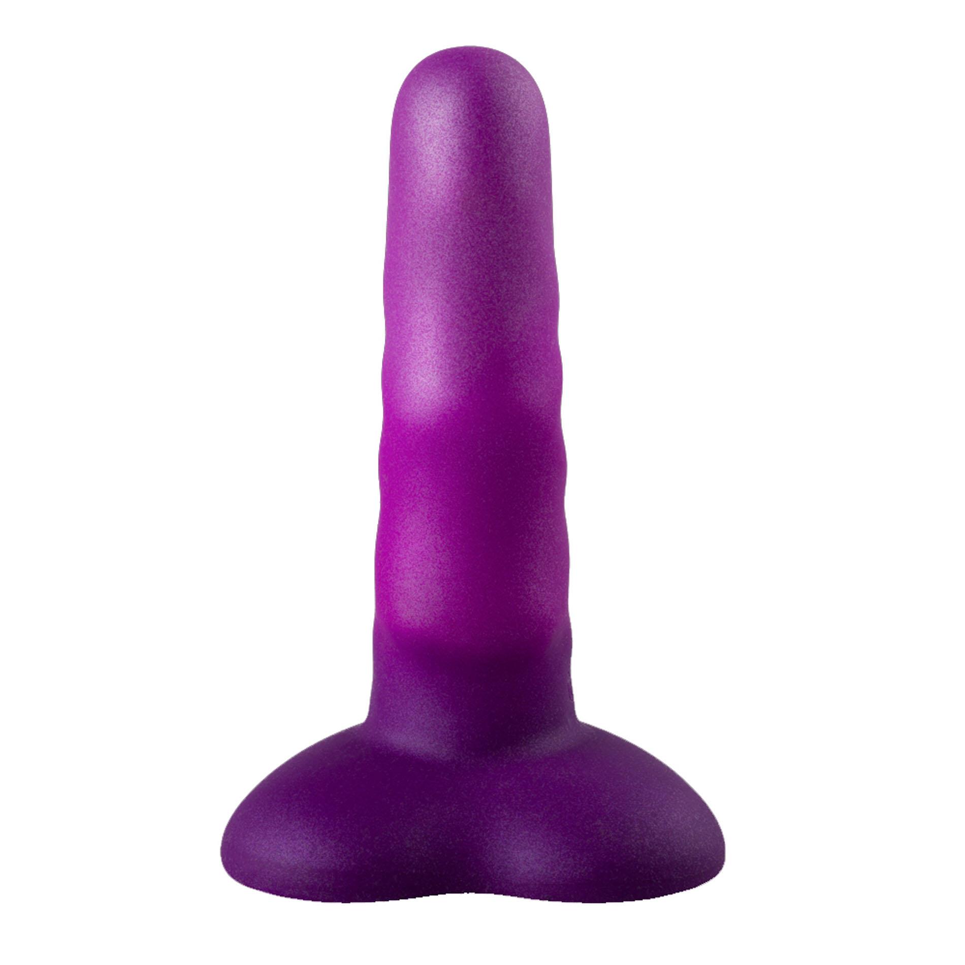 Dildo Unicorn Mini – fioletowe z brokatem, przyssawka serce — zdjęcie 2