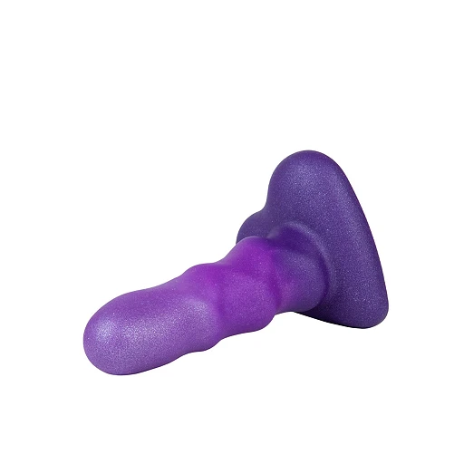 Dildo Unicorn Mini – fioletowe z brokatem, przyssawka serce — zdjęcie 4
