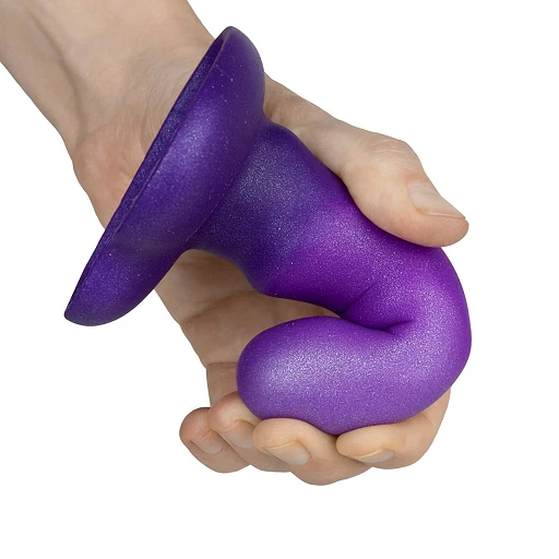 Dildo Unicorn Mini – fioletowe z brokatem, przyssawka serce — zdjęcie 6