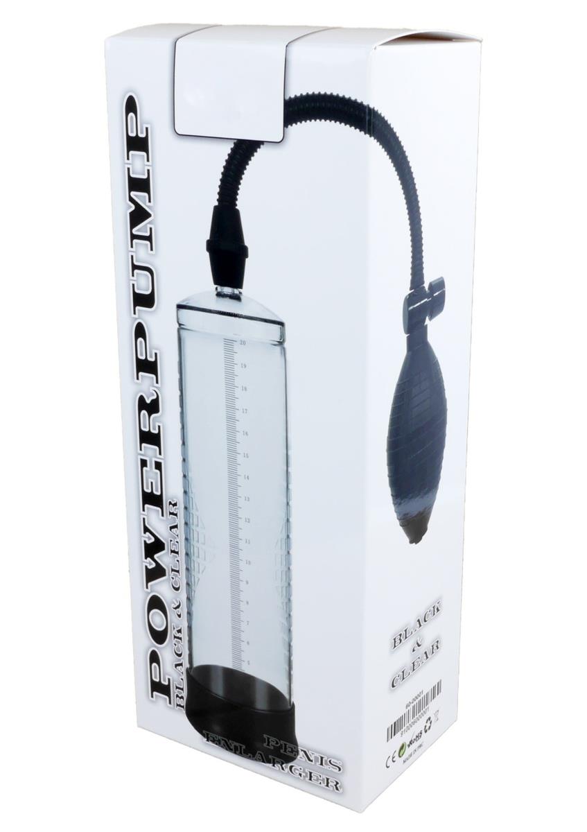 Pompka próżniowa do penisa Powerpump Black & Clear - z miarką — zdjęcie 3
