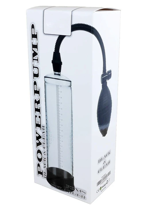 Pompka próżniowa do penisa Powerpump Black & Clear - z miarką — zdjęcie 3