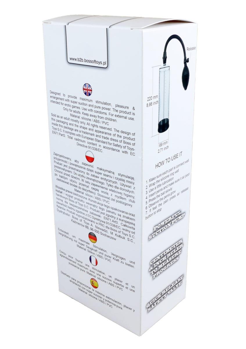 Pompka próżniowa do penisa Powerpump Black & Clear - z miarką — zdjęcie 4