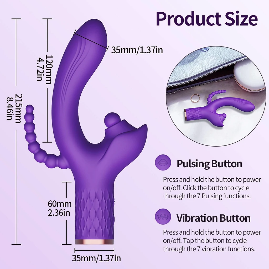 Wibrator króliczek Patty – 7 trybów, kulka i USB — zdjęcie 8