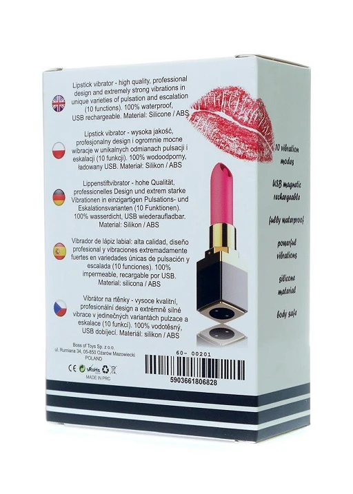 Wibrator w kształcie szminki Lipstick – 10 programów, USB — zdjęcie 12