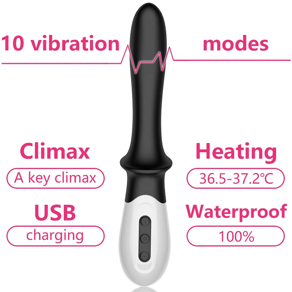 Wibrator punktu G/prostaty z grzaniem – 10 trybów, USB — zdjęcie 7