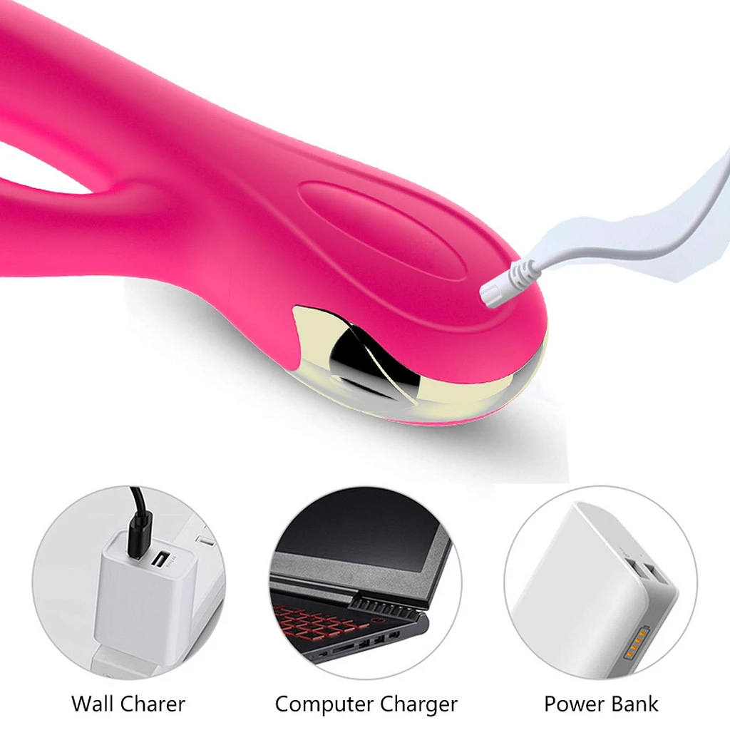 Wibrator króliczek USB 7 funkcji z grzaniem – 20,4 cm — zdjęcie 13