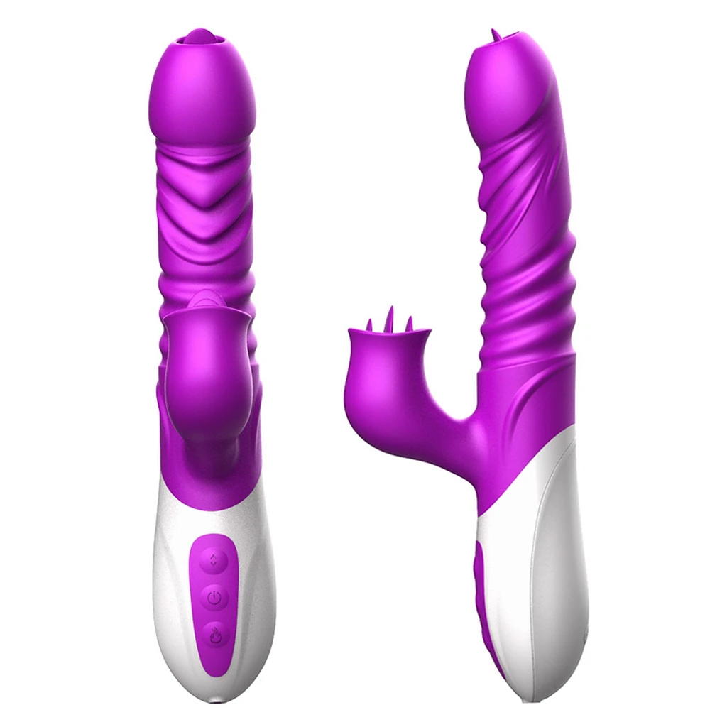 Wibrator króliczek z pchaniem, rotacją i grzaniem – 25 cm — zdjęcie 2