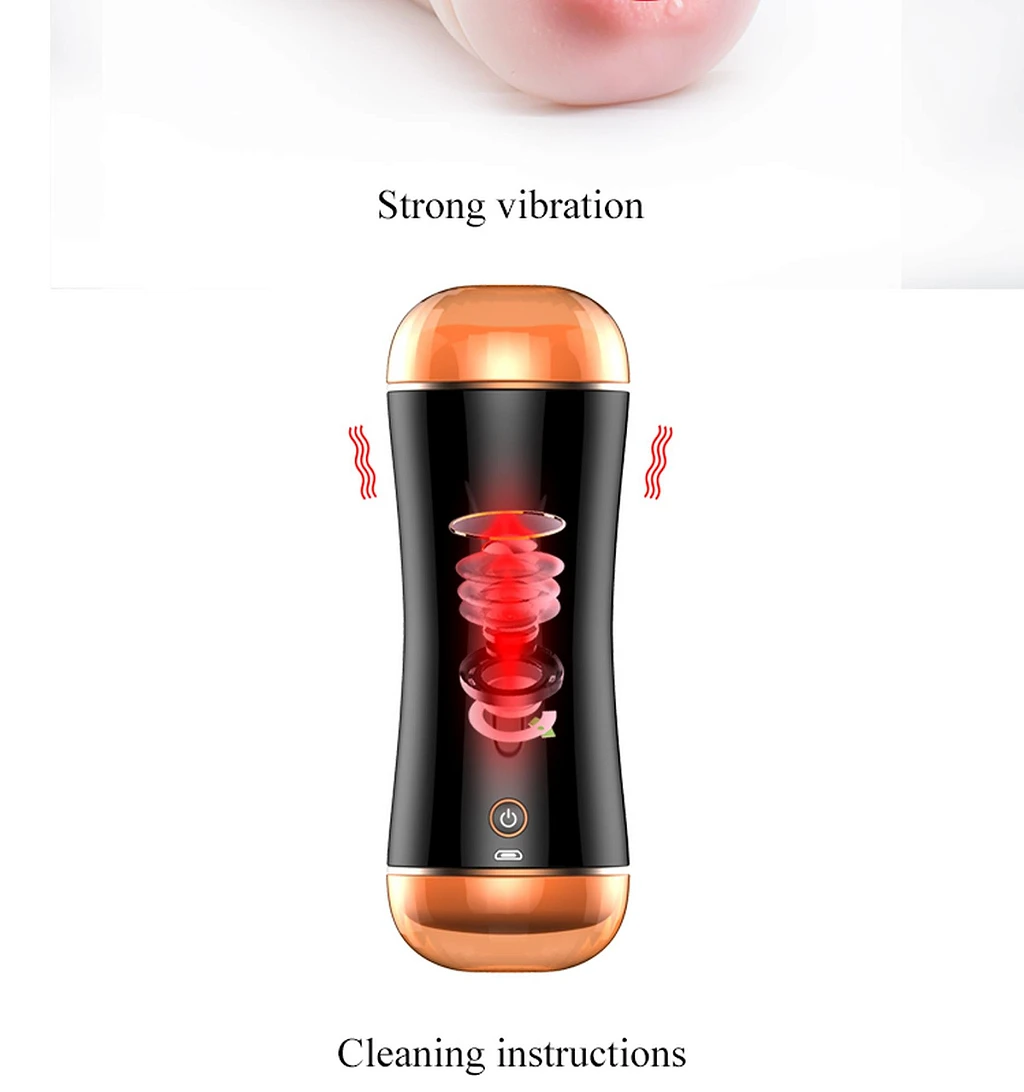 Masturbator B‑Series – dwustronny, wibracje i dźwięk — zdjęcie 5