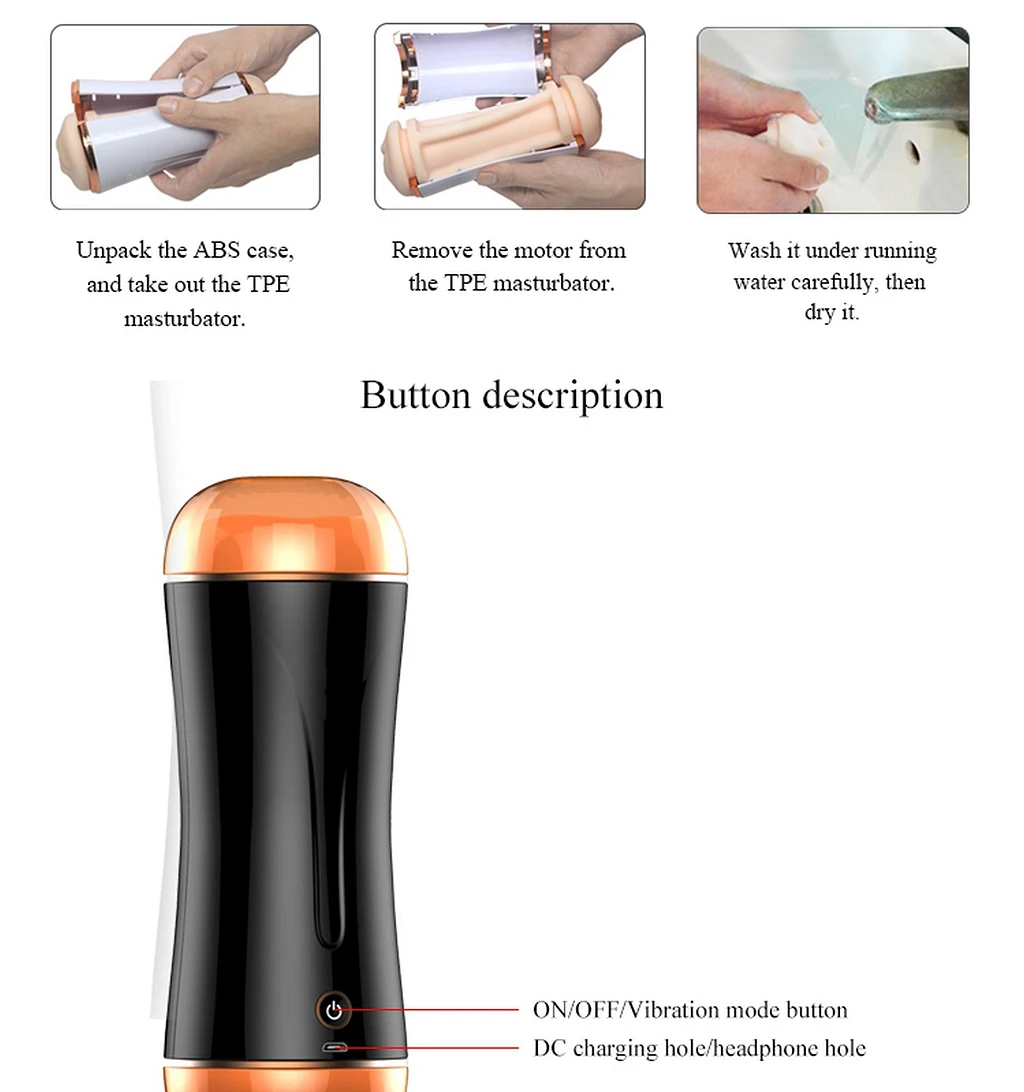 Masturbator B‑Series – dwustronny, wibracje i dźwięk — zdjęcie 6