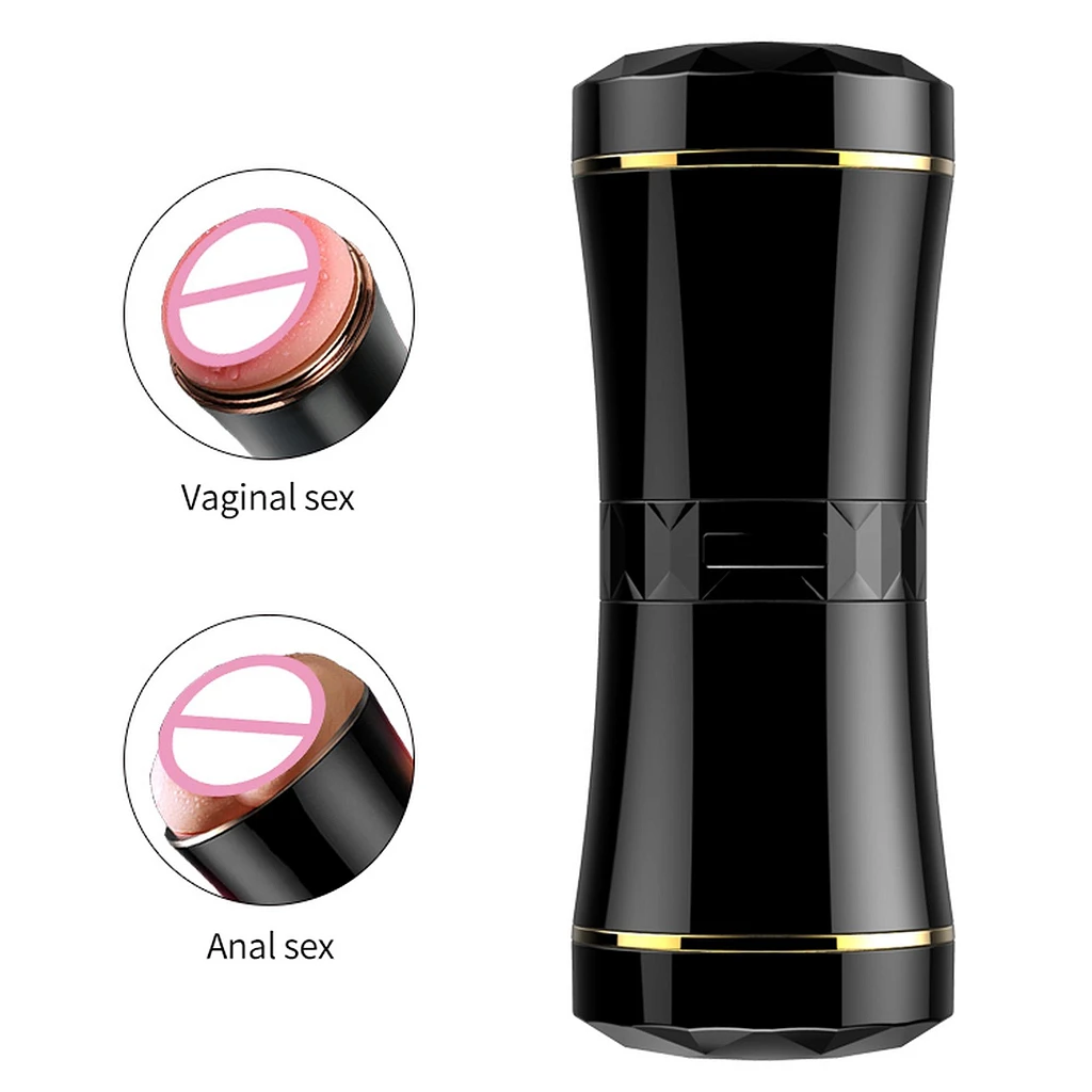 Masturbator Double Ends – usta i wagina, 18 cm — zdjęcie 3