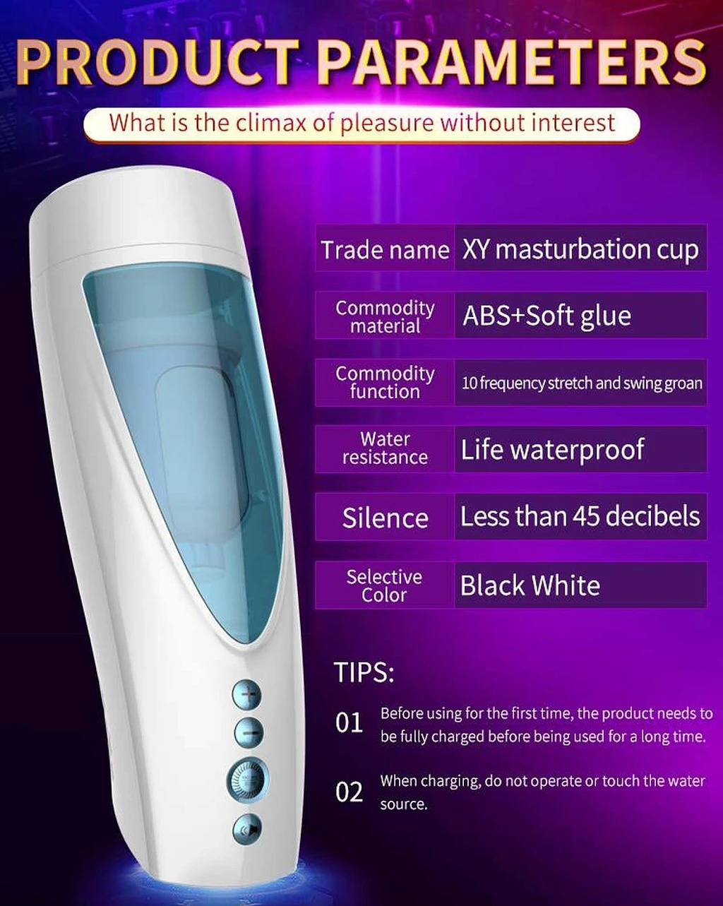 Masturbator Rotating USB 10+10 – ruch góra‑dół, audio — zdjęcie 14