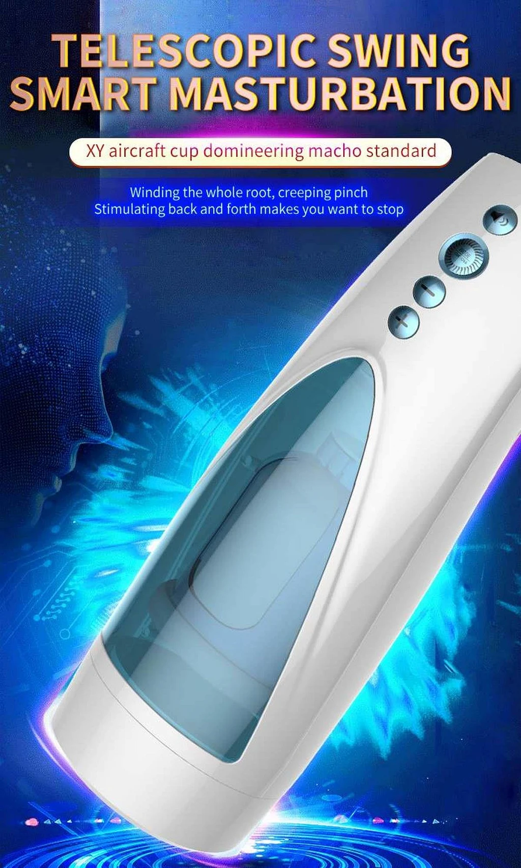 Masturbator Rotating USB 10+10 – ruch góra‑dół, audio — zdjęcie 7