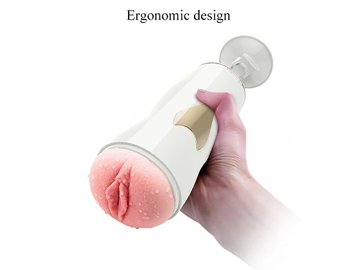 Masturbator dwustronny White – wibracje i przyssawka — zdjęcie 2