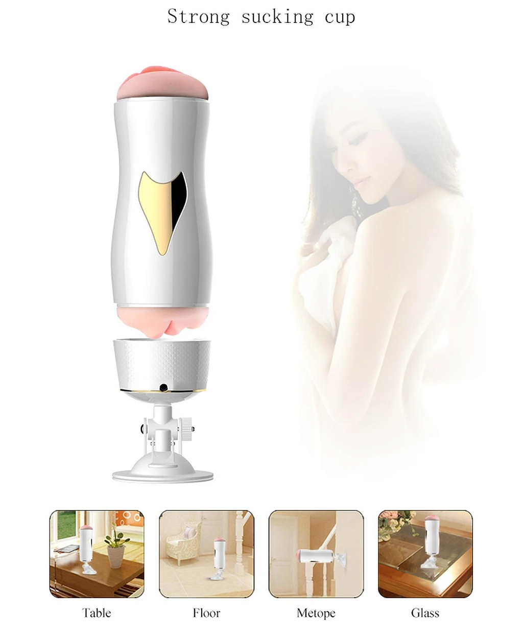 Masturbator dwustronny White – wibracje i przyssawka — zdjęcie 7