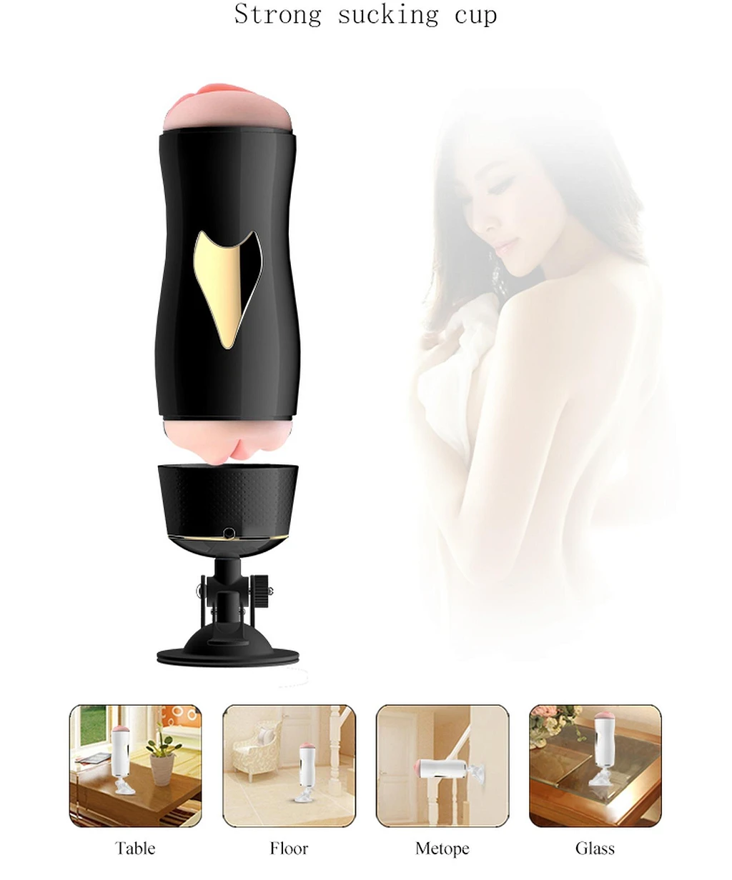 Masażer intymny Masturbator-Black - dwustronny, 7 trybów — zdjęcie 9