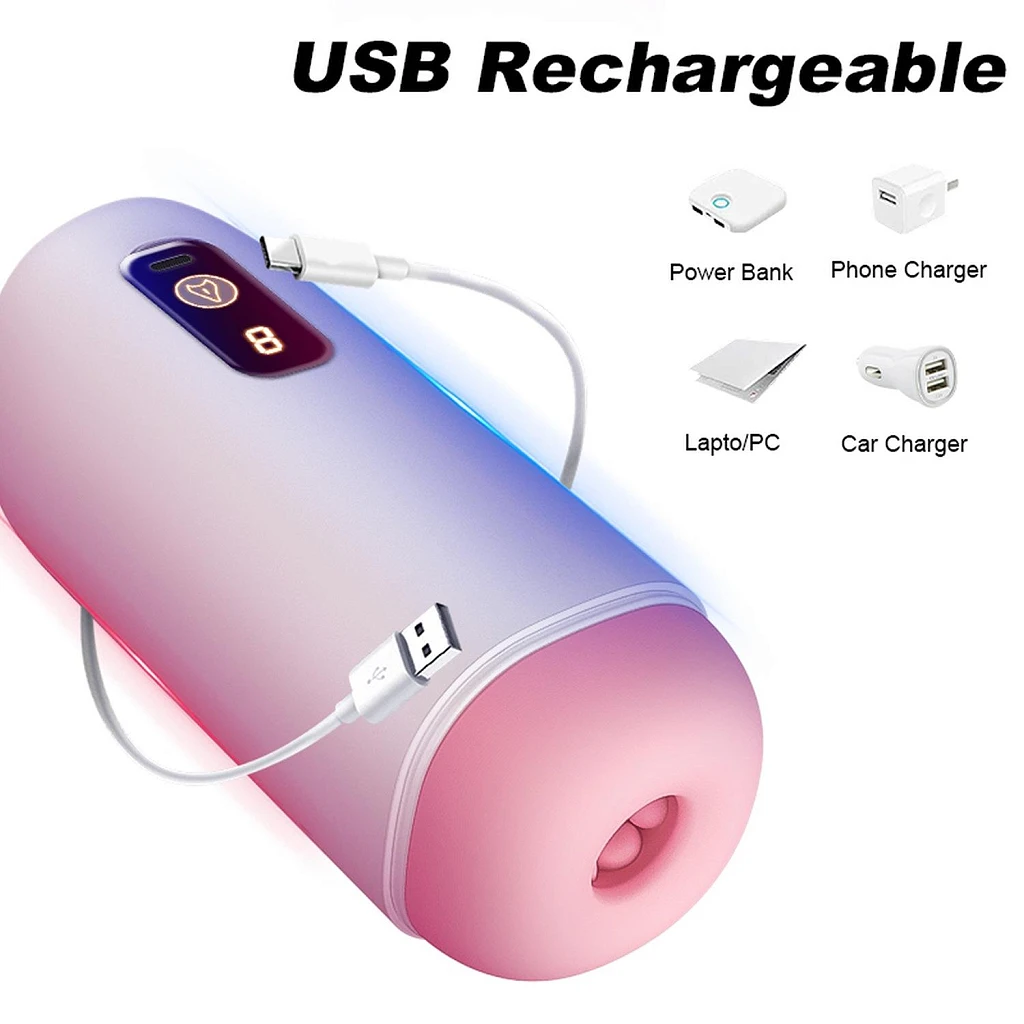 Masturbator USB – 8 trybów wibracji, 18 cm — zdjęcie 5
