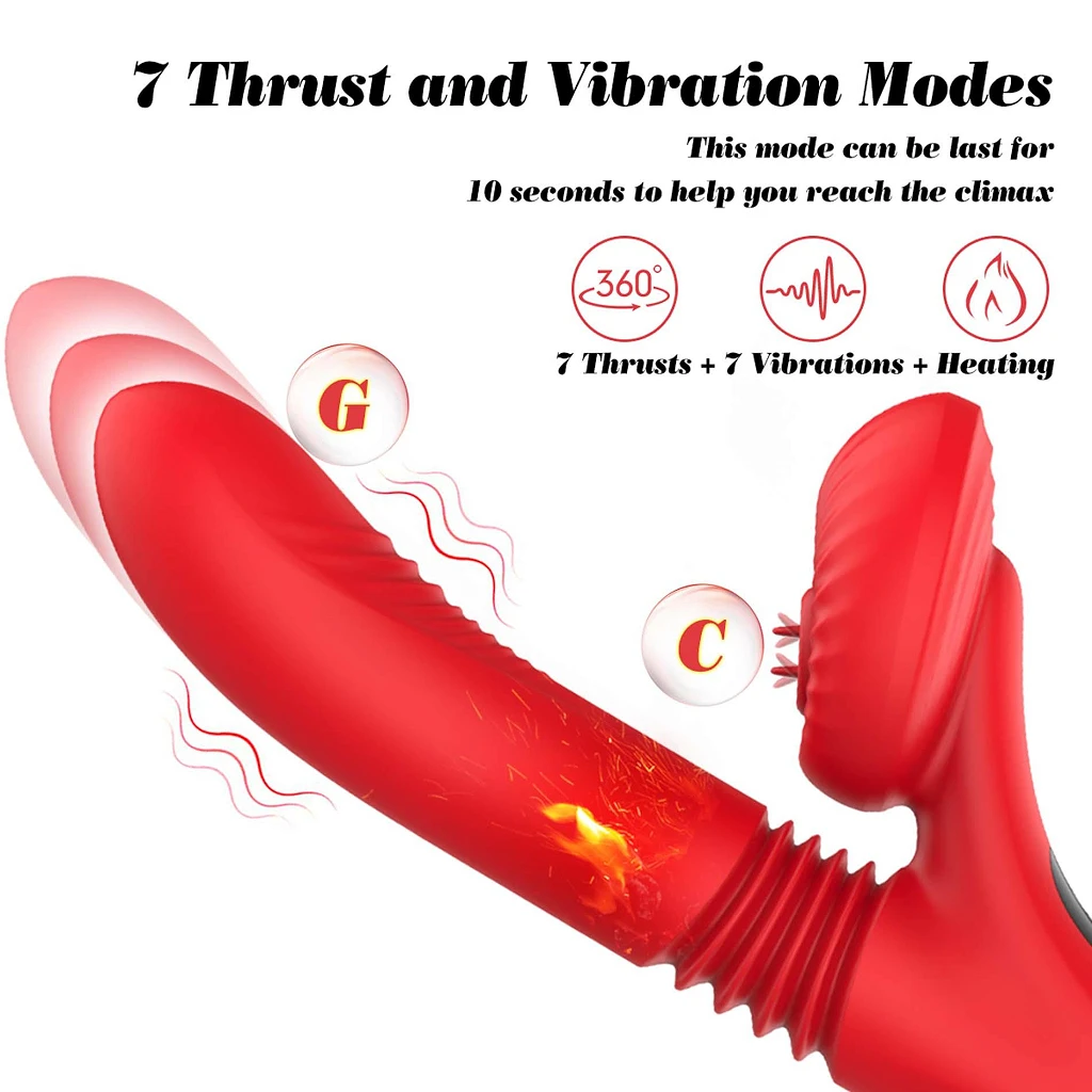 Wibrator króliczek Licking & Thrusting – 7 trybów, podgrzewanie — zdjęcie 2