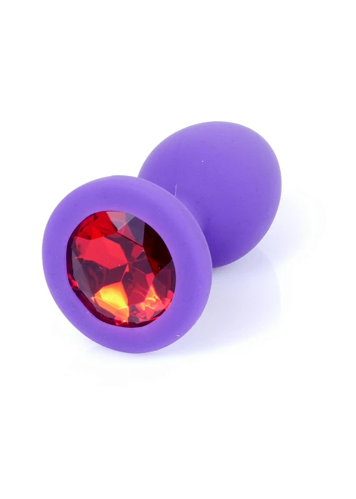 Korek analny Purple Silicon - silikon, mały — zdjęcie 2