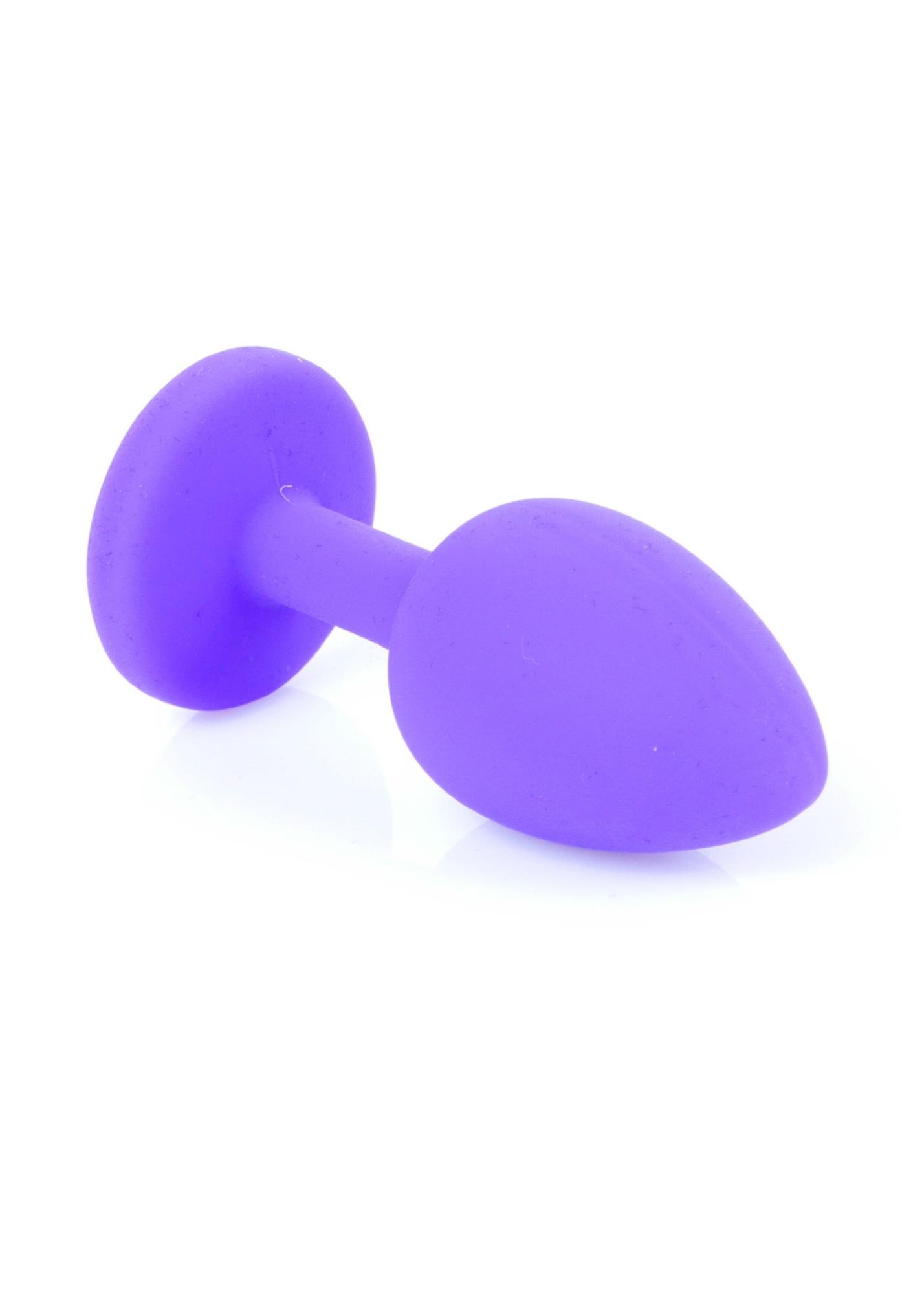 Korek analny Purple Silicon - silikon, mały — zdjęcie 3
