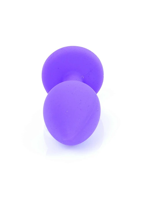 Korek analny Purple Silicon - silikon, mały — zdjęcie 4