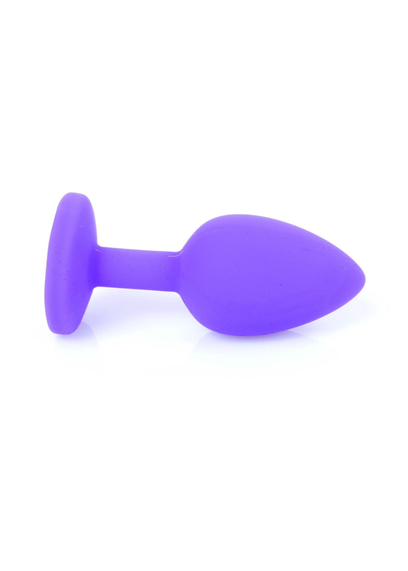 Korek analny Purple Silicon - silikon, mały — zdjęcie 5