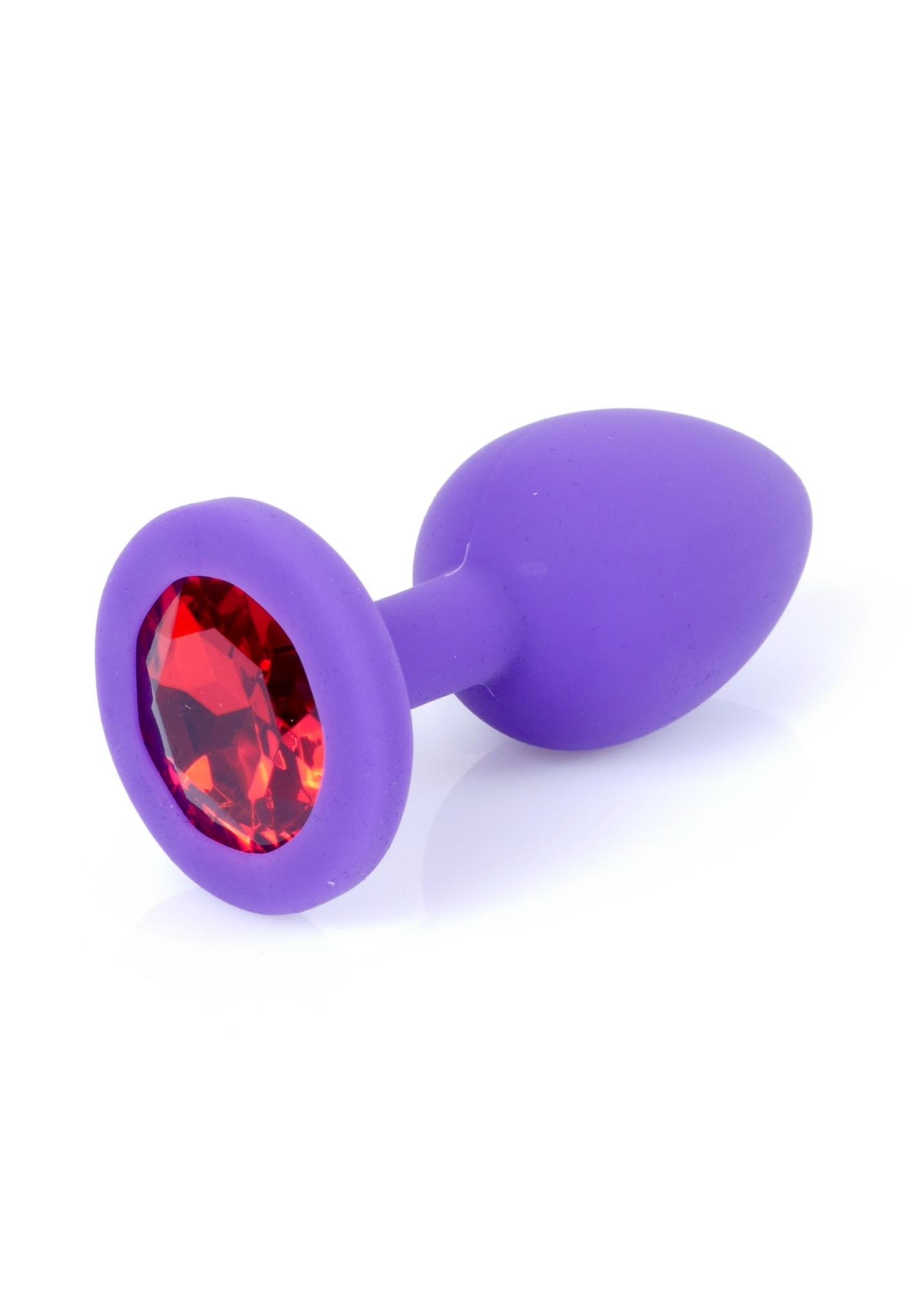 Korek analny Purple Silicon - silikon, mały — zdjęcie 1