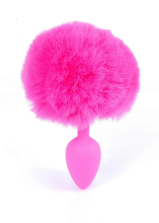 Korek analny Bunny Tail S - z ogonem różowy