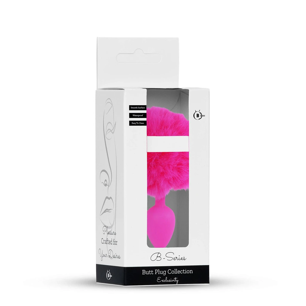 Korek analny Bunny Tail S - z ogonem różowy — zdjęcie 4
