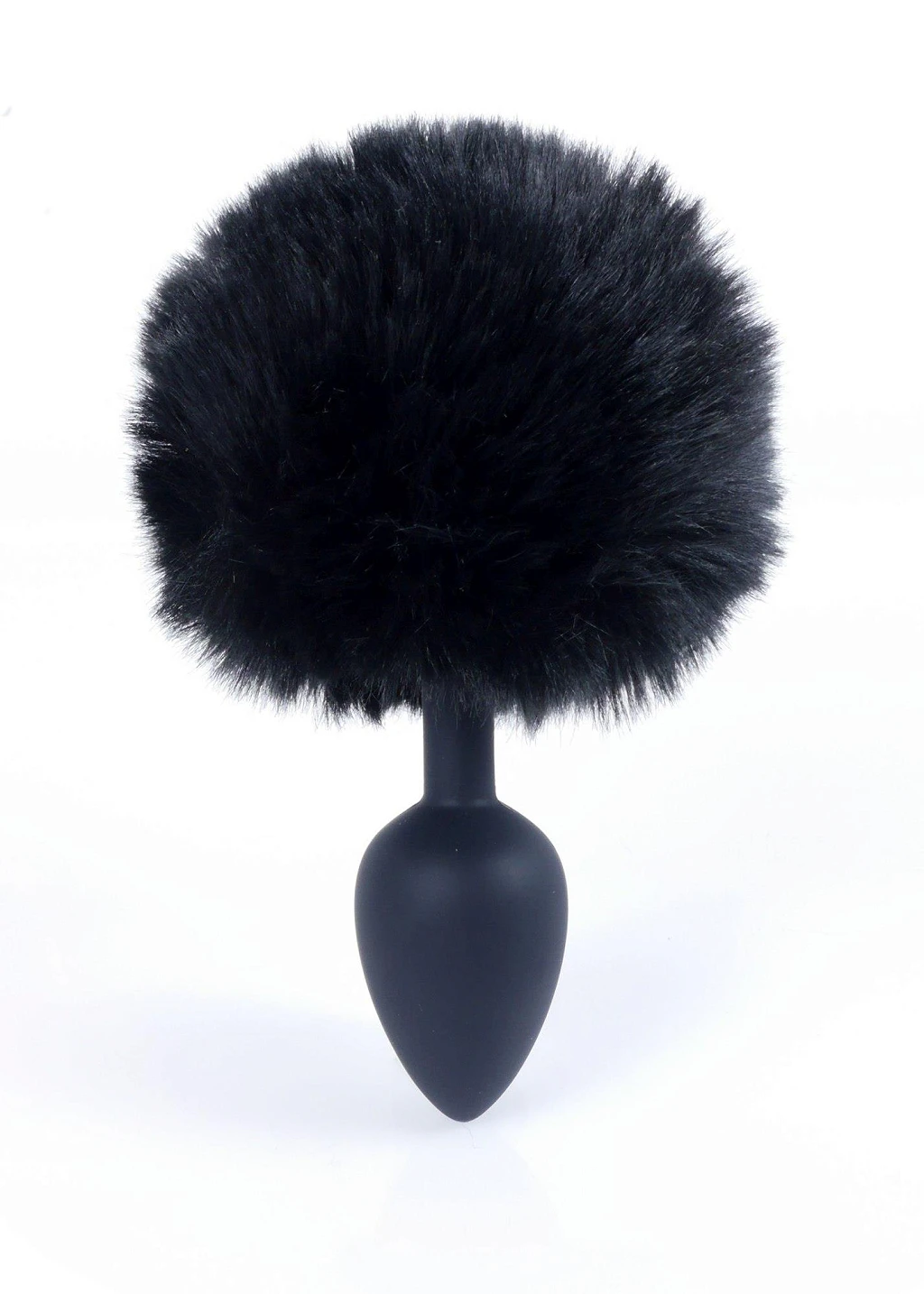 Korek analny Bunny Tail S - z ogonem czarny — zdjęcie 2