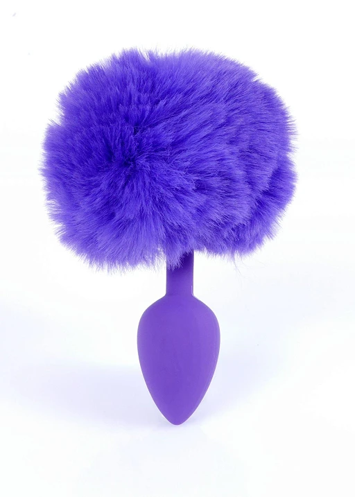 Korek analny Bunny Tail S - z ogonem fioletowy