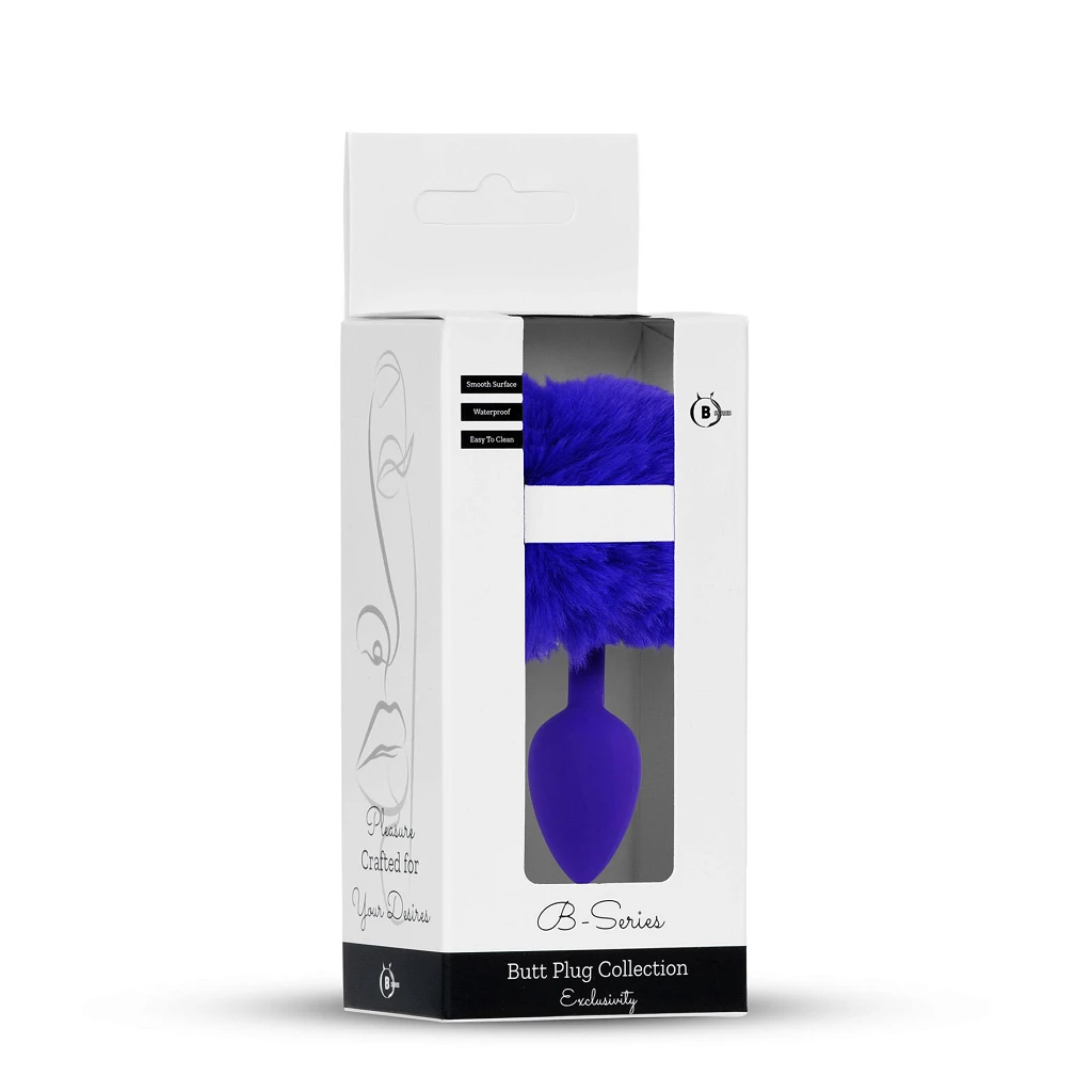 Korek analny Bunny Tail S - z ogonem fioletowy — zdjęcie 5