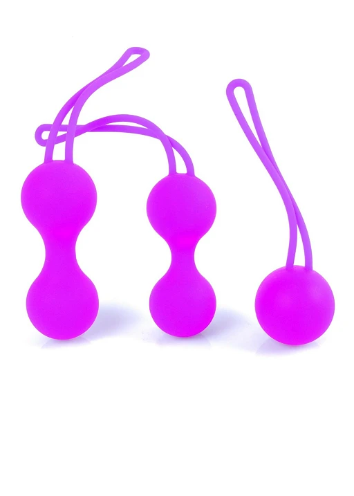 Zestaw kulek Purple - silikon, 3 szt.