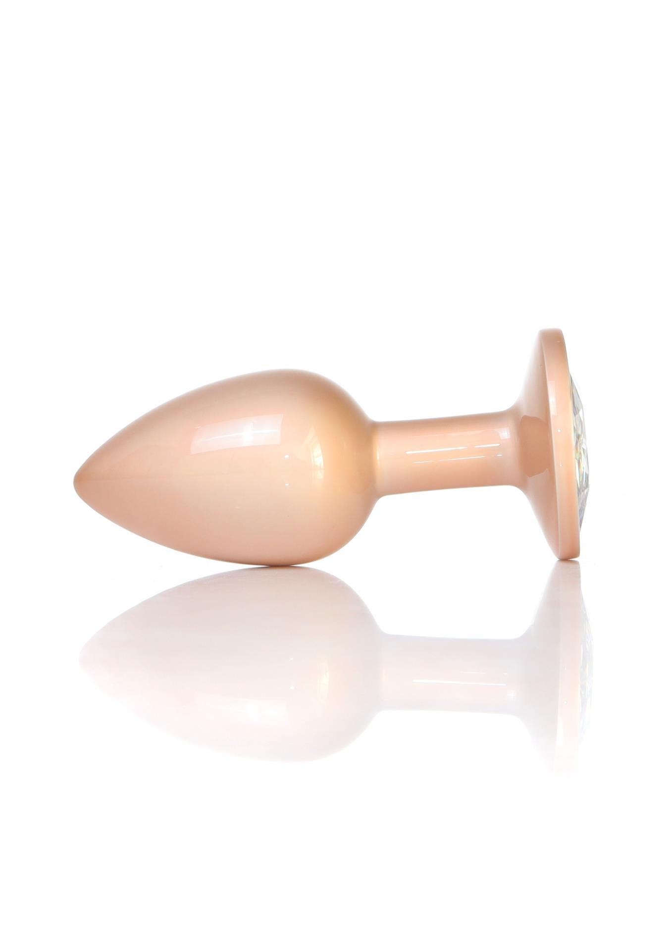 Korek analny z kryształem – stal nierdzewna, 7 cm, rozmiar S — zdjęcie 1