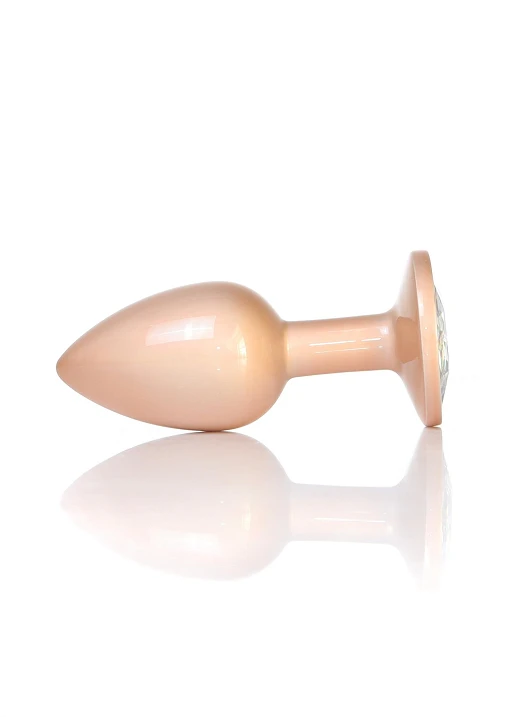 Korek analny z kryształem – stal nierdzewna, 7 cm, rozmiar S