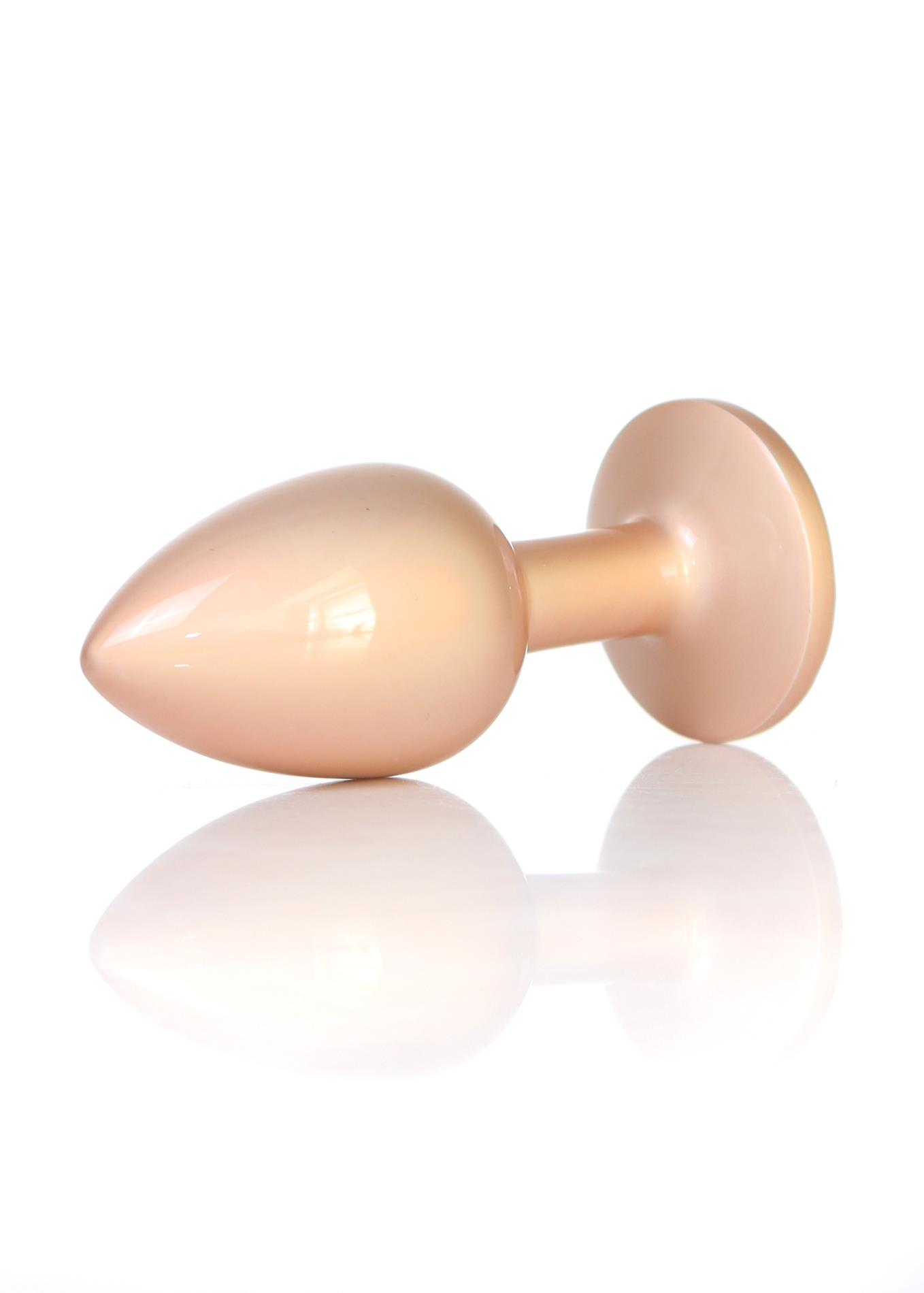 Korek analny z kryształem – stal nierdzewna, 7 cm, rozmiar S — zdjęcie 3