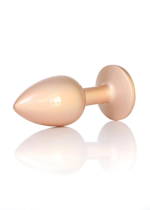 Korek analny z kryształem – stal nierdzewna, 7 cm, rozmiar S — zdjęcie 3