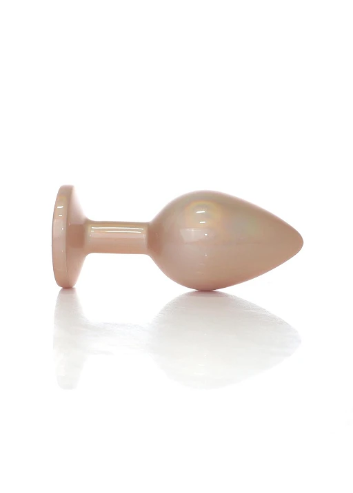 Korek analny Pearl Gold - stal nierdzewna z kryształem, rozmiar M