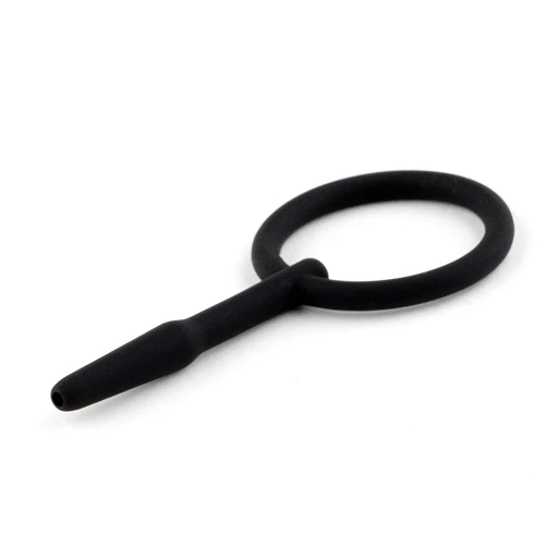 Penis plug no. 02 – silikonowy, z kanałem, 8,5 cm