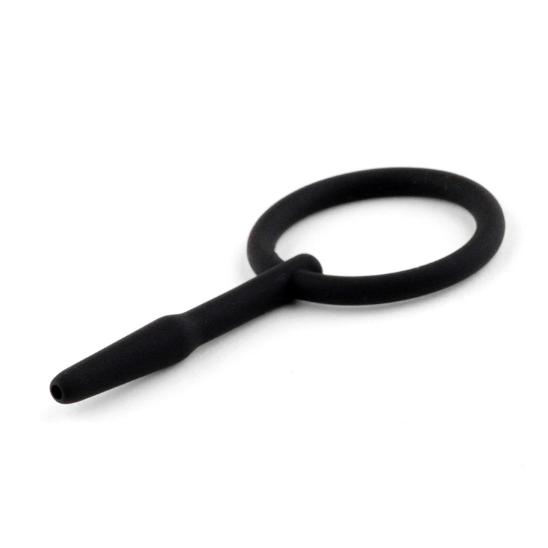 Penis plug no. 02 – silikonowy, z kanałem, 8,5 cm