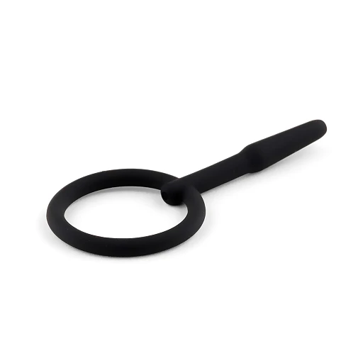 Penis plug no. 02 – silikonowy, z kanałem, 8,5 cm — zdjęcie 2